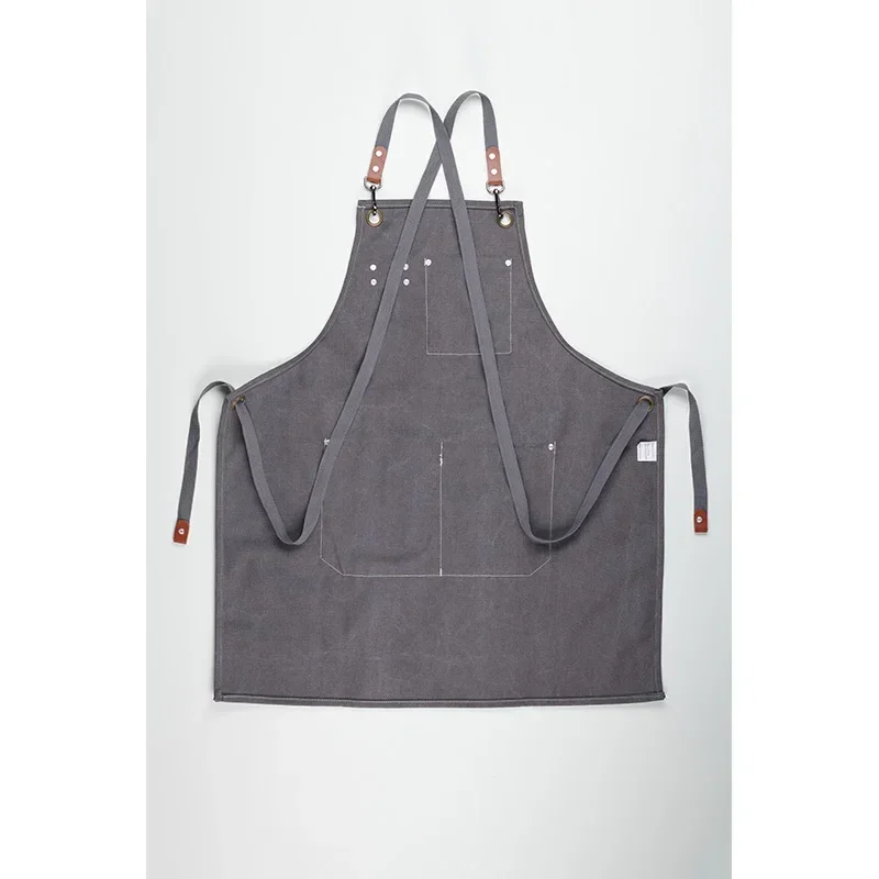 Apron Quality cotton apron Men\'s and women\'s work clothes Barber Hairdresser Cafe waiter bib Restaurant Hotel Chef Mandile