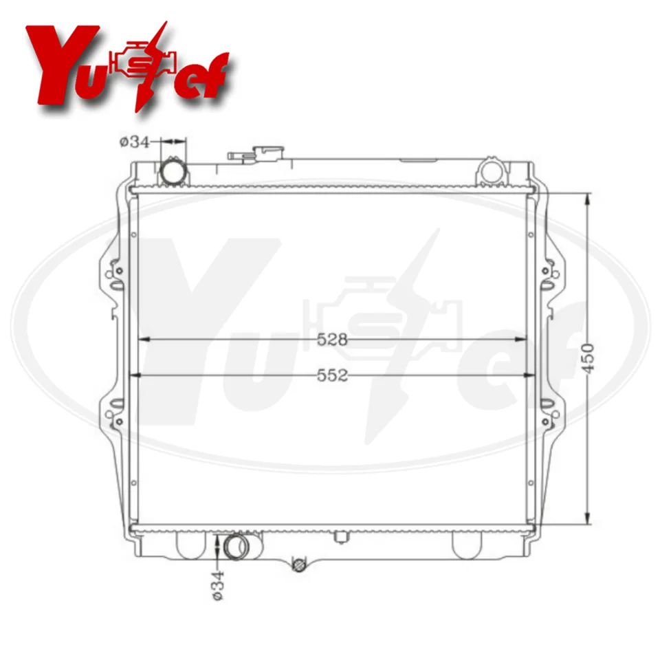 Aluminum Radiator For TOYOTA Hilux Pickup LN50 LN60 LN61 LN65 LN85