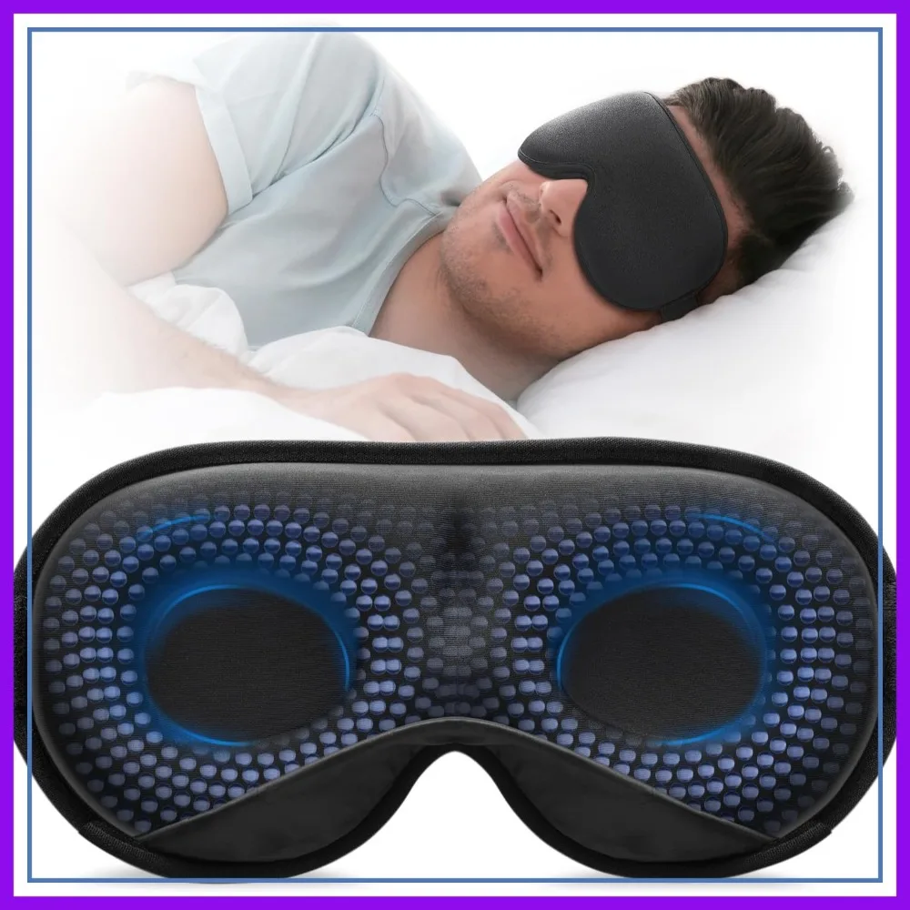 

Weighted Sleep Mask 4.2oz, 3D Blocking Light Eye Mask for Men Women, Pressure Relief Night Sleep Mask with Adjustable Strap, Travel Nap Yoga Blindfold
