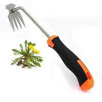 Garden Weeding Tools Manganese Steel Hand Weeder with Rubber Handle 4 Teeth Dual Purpose Manual Weeding Tool Easy Operation Mult