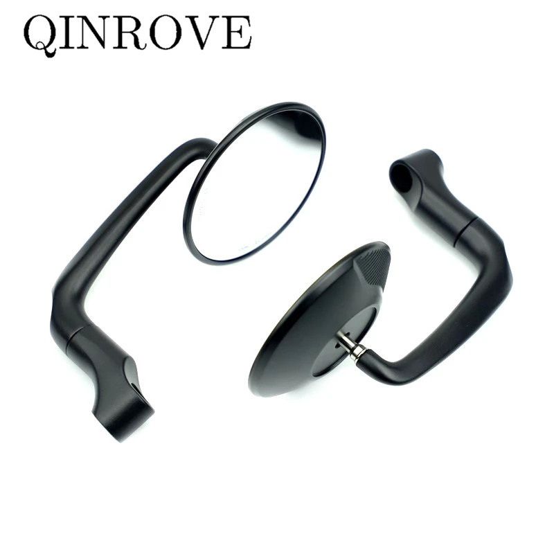 Motorcycle E-Mark CNC Aluminum Rearview Mirror Universal Retro Round Side Convex Mirror for Honda Shadow 600 Ducati Monster 696