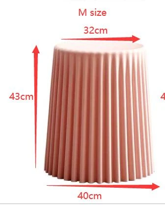 Pink Wrinkle Plastic Coffee Table Living Room Side Table Bedside Macaroon Color Round Table Creative Stool Cake-shape Home Decor