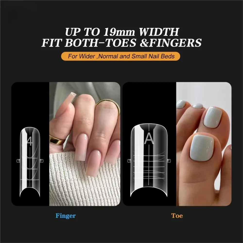 Gifts Transparent Toe Nail Molds Double-head Half/Full Cover Manicure Nail Mold DIY Nail Extension Molds For Builder Gel