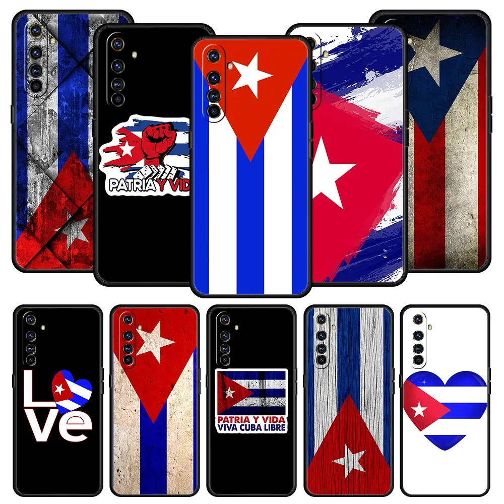 Cuba flag Art Case For OPPO Realme 9 8 7 6 GT2 Pro Plus 5G Phone Cover Realme 8i 9i C25 C21 C11 C3 Black Silicone Coque Funda