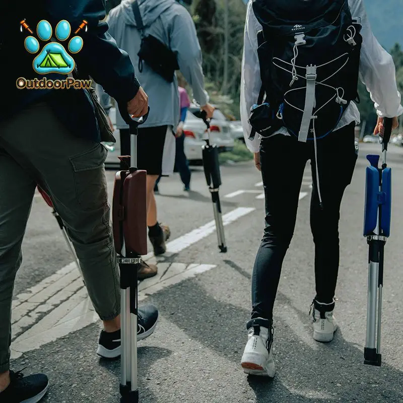 Lightweight Walking Chair for Seniors, Foldable Cane Seat, Adjustable Stainless Steel Hiking Pole, Outdoor Travel