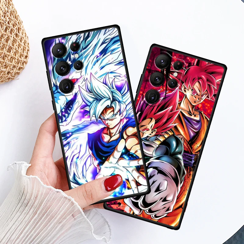 Anime D-Dragon Balls Saiya Art For Samsung Galaxy S24 S23 S22 S21 S20 FE S10 S9 S10E S8 Plus Ultra Lite 5G TPU Black Phone Case