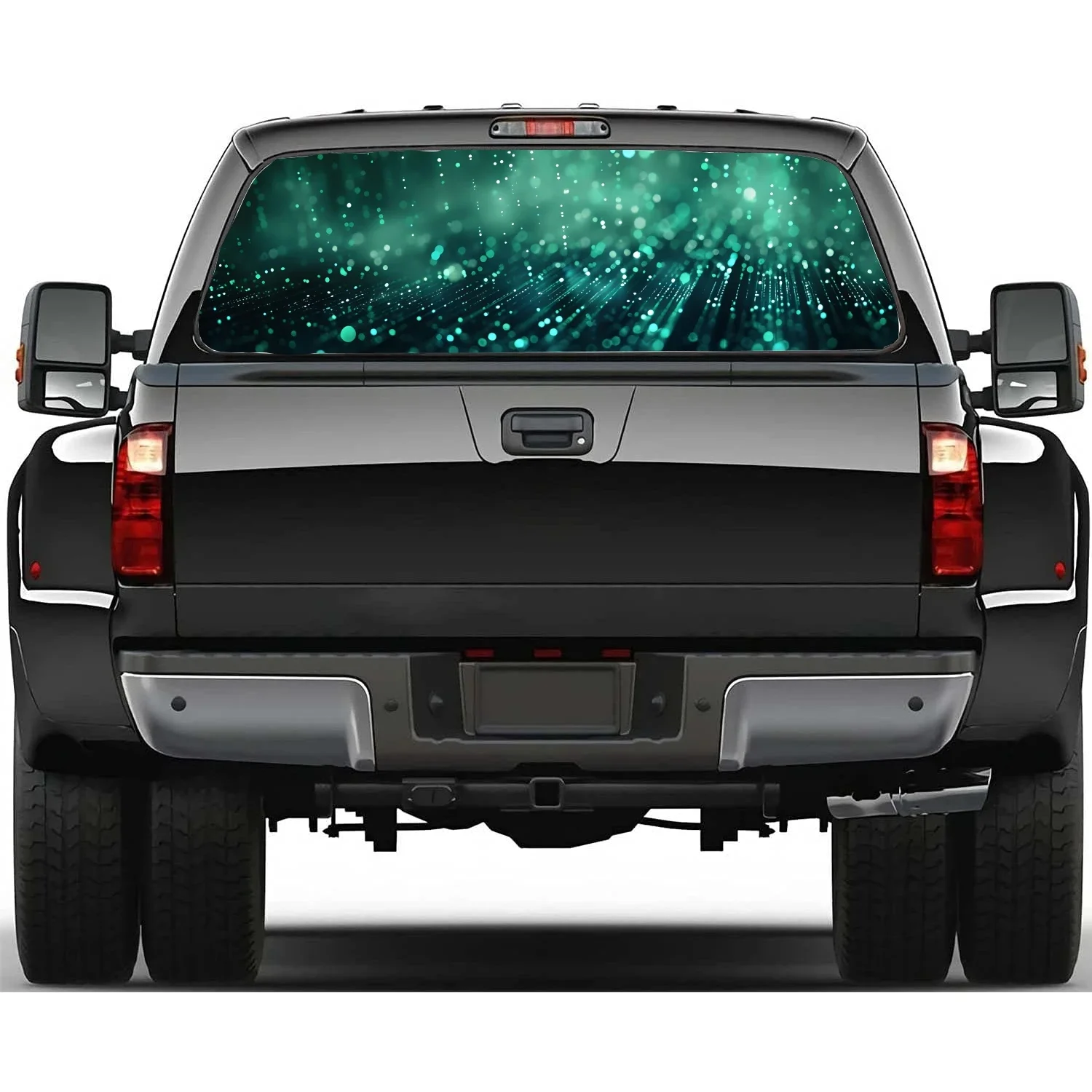 

Технологический код, художественная наклейка на заднее окно автомобиля, подходит для пикапа, грузовика, автомобиля, универсальная прозрачная перфорированная виниловая наклейка на заднее окно