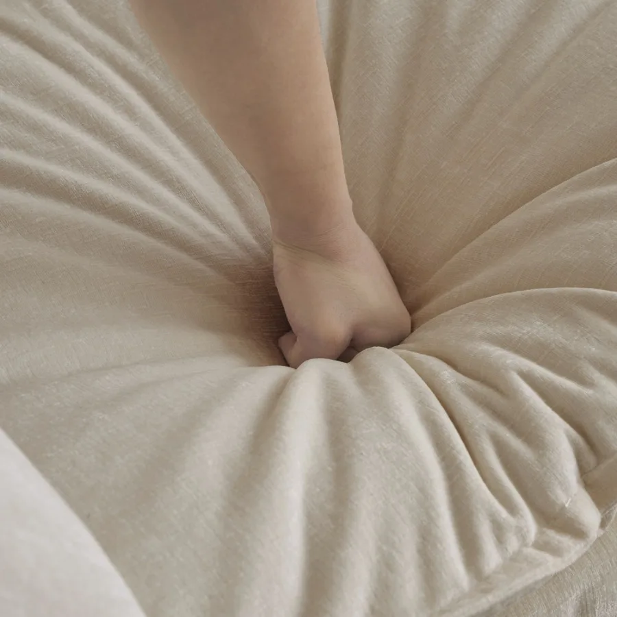 Komfort-Sofa in U-Form mit umkehrbarer Chaiselongue, modulares großes U-förmiges Sofagarnitur, Doppelsofa, extra Ottomane, Beige, Chenille