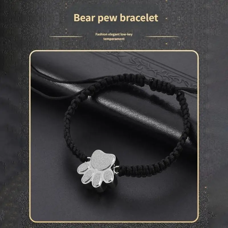 Cremation Jewelry Urns Bracelet for Pet Ashes Cats Dog Paws Pendants Bangles 55KF