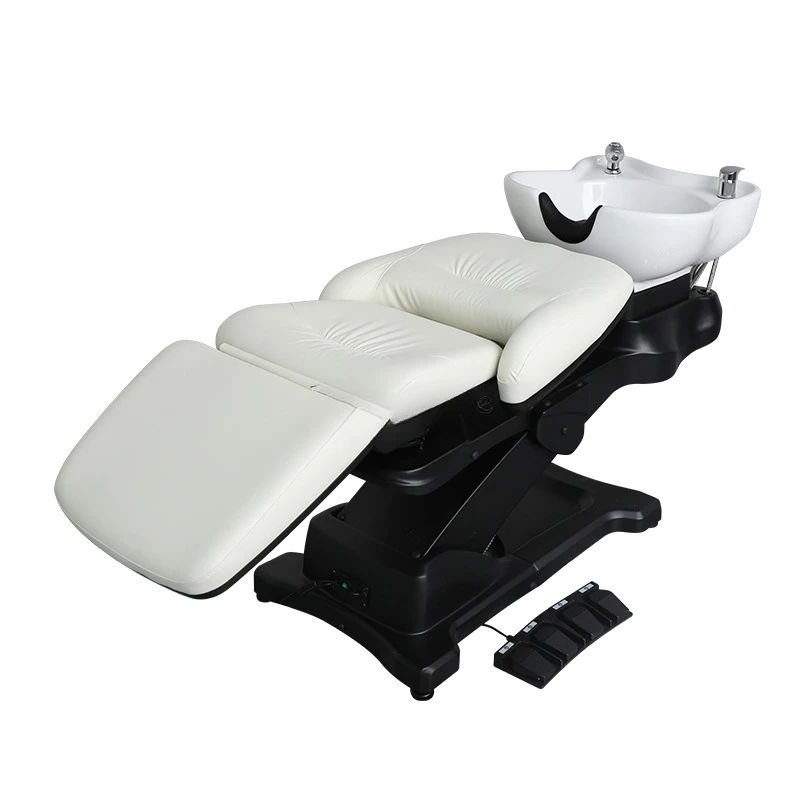 Split Barber Shop Hair Salon Rotating Bed Multifunctional Electric Lifting Flushing Bed