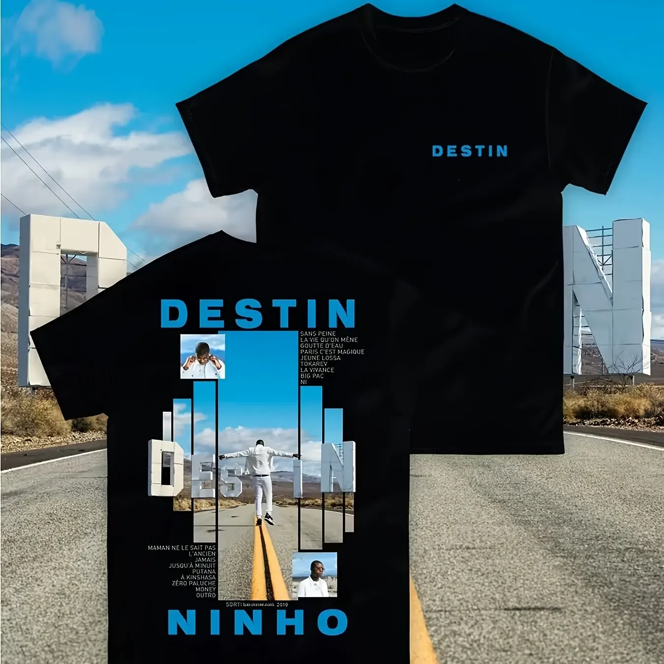 Men's 100% Cotton Ninho Destin Album Pattern T-Shirt Summer Casual French Rap Short-Sleeve T-Shirt Fashion Fan Top