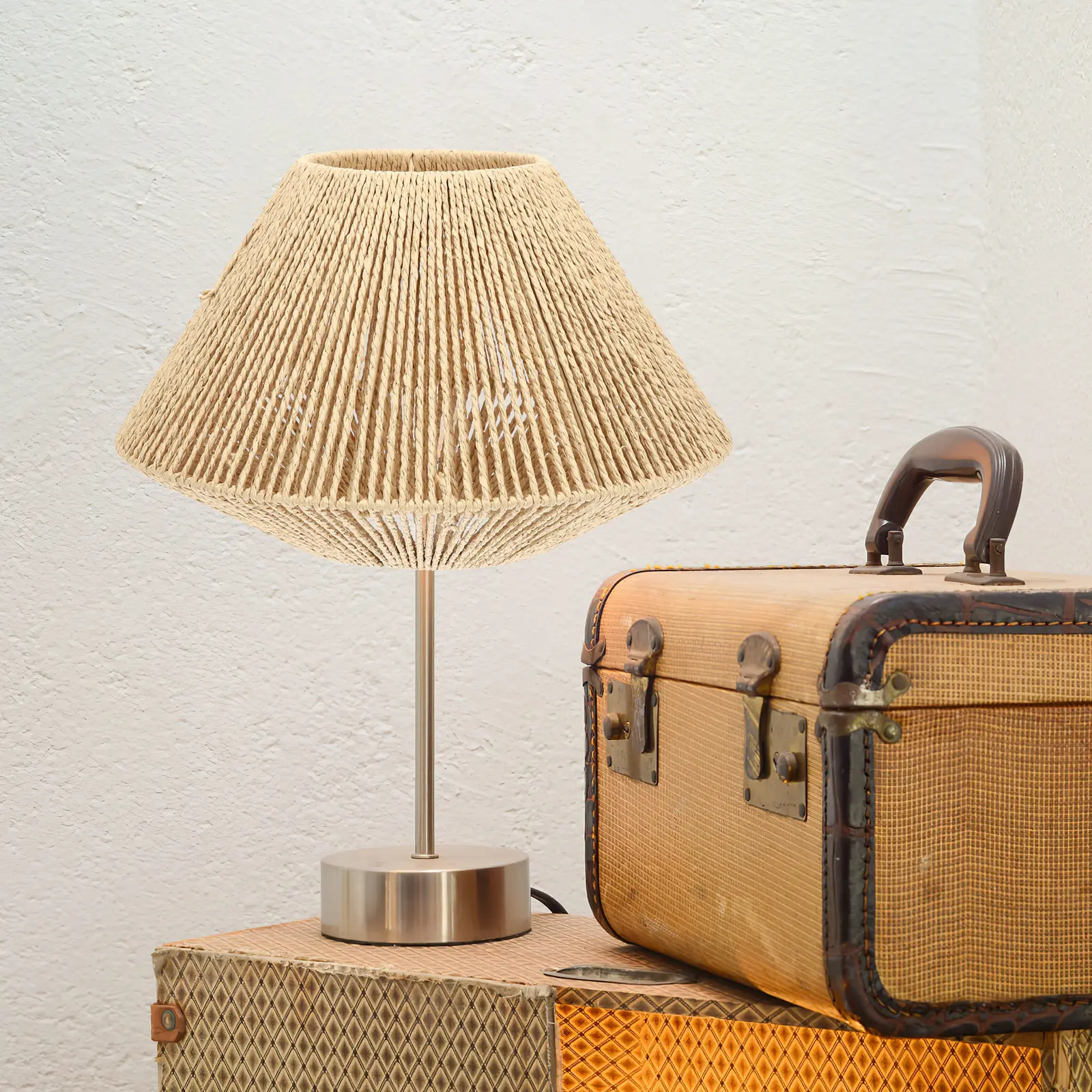 

Vintage Woven Lamp Shade Rustic Style Lampshade for Hanging Pendant Ceiling Lamp Cover Decorative Retro Light Fixture