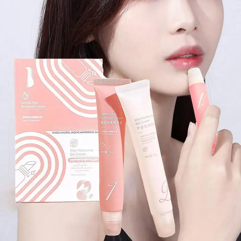 Lippen Haar Entfernung Creme Für Männer Frauen Schmerzlos Sanfte Gesichts Schnurrbart Entferner Effektive Feuchtigkeitsspendende Gel Epilation Hautpflege Kit