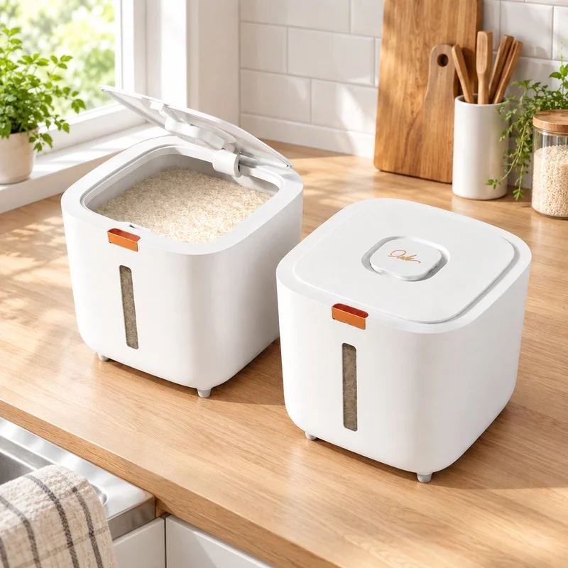 Airtight Kitchen Rice Storage Box with Moisture Protection and Secure Lid for Grain Freshness