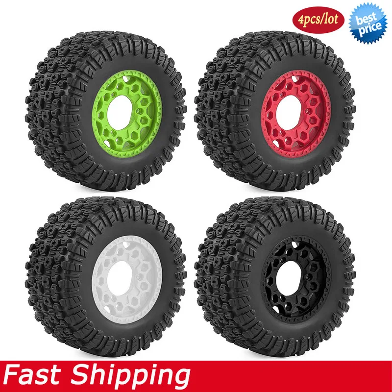 12/14/17mm Hex Short Course Tires and Wheels Set for 1/10 ARRMA Senton TRX Slash RC Car Upgrade Parts