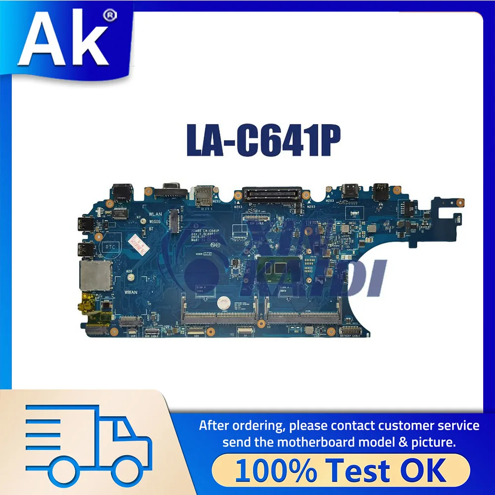 

Notebook Motherboard For DELL Latitude E5570 3510 0MJJCK 03MCRF 0JGMFT LA-C641P Notebook Mainboard With i5 6th Gen CPU