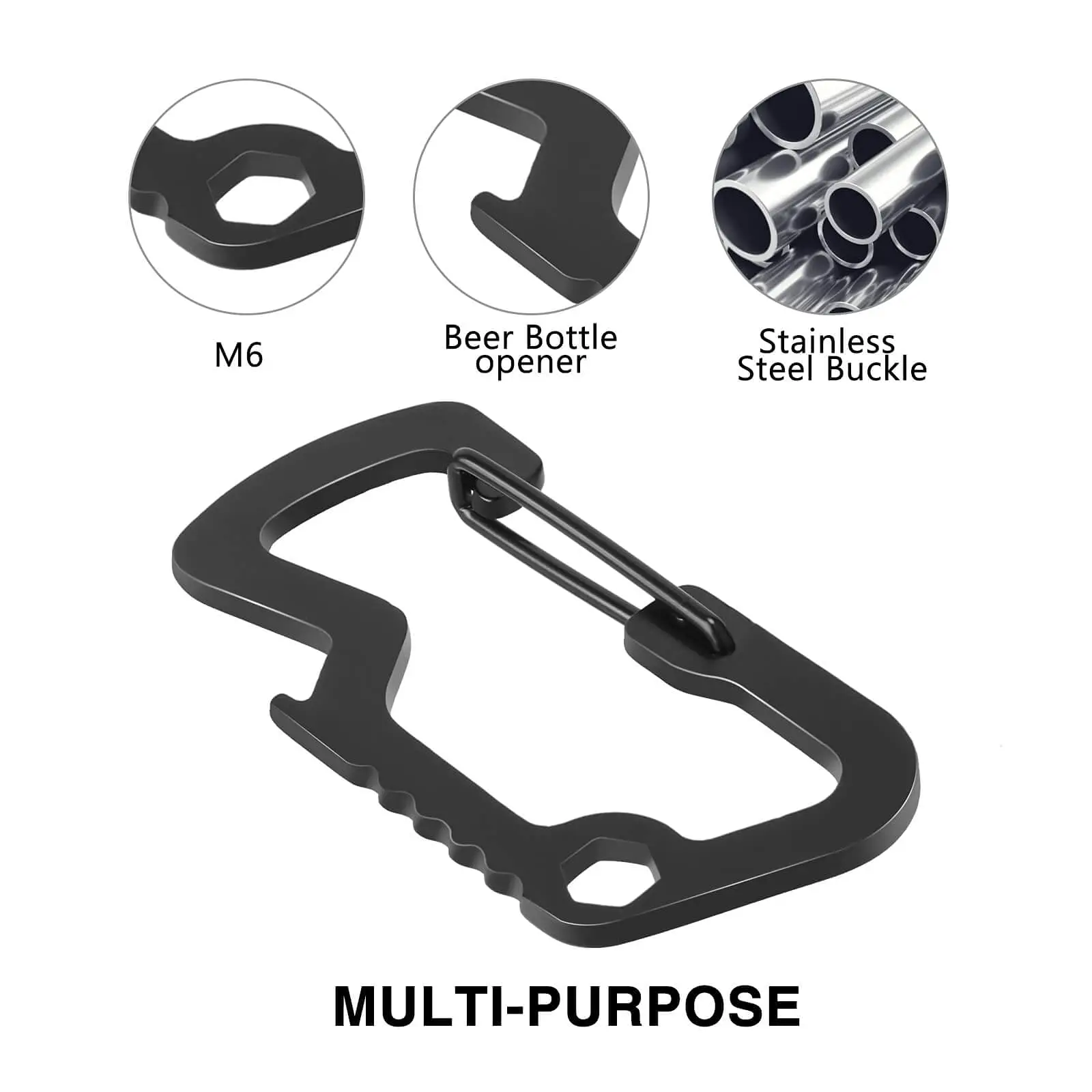 3 Pack Retractable Key Chain Key-Rings Heavy Duty Key Holder Belt Clip with Multitool Carabiner Keychain Badge Reels
