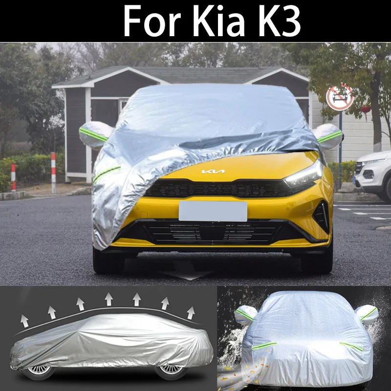 

For Kia K3 winter Car Cover Dustproof Outdoor Indoor UV Snow Resistant Sun rain Protection waterproof hail cover for car