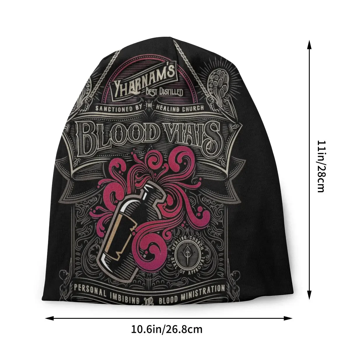 Yharnam's Blood Vials Bonnet Hats Knit Hat Hip Hop Skullies Beanies Hats Bloodborne Dark Souls Unisex Warm Multifunction Cap