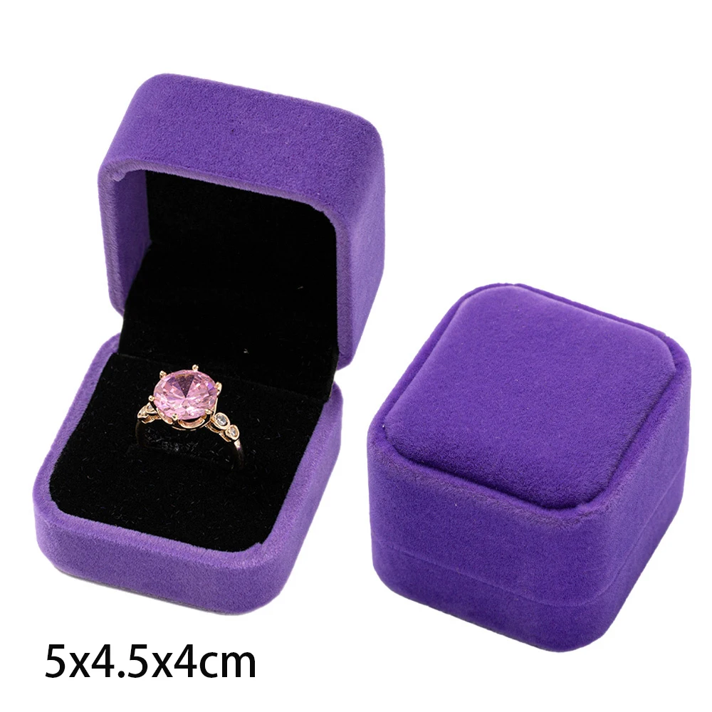 Platz Verlobung Samt Ohrring Ring Verpackung Box Schmuck Organizer Valentinstag Geschenk Fall Ring Display Lagerung Großhandel