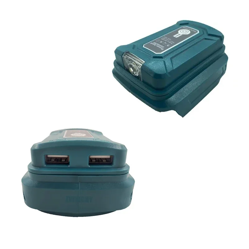 Imagem -02 - Dual Usb Power Bank Converter Fonte de Energia para Makita 14.4v 18v Lithium Battery Adapter Bl1840 Bl1850 Bl1860 com Luz Led