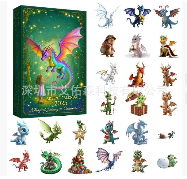 التنين السحري عيد الميلاد تقويم القدوم 2D شقة 24 زجاجة هدية عيد الميلاد 24 يوما العد التنازلي التقويم للزينة العائلية دي نويل #4