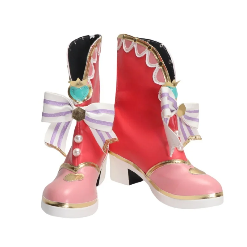

Lovelive Aqours Cos Watanabe You Cosplay Cute Red high top shoes School Idol Stage prop shoes