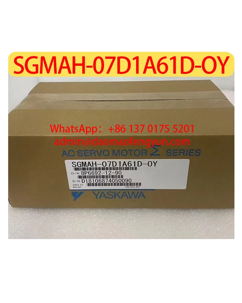 

SGMAH-07D1A61D-OY Brand New Servo Motor Original Genuine，Fast shipping，SGMAH 07D1A61D OY