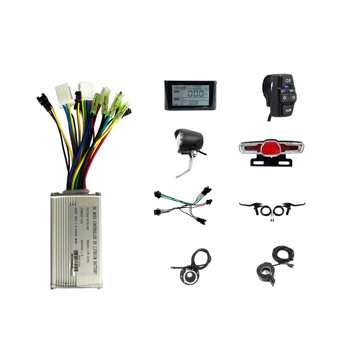 

36V‑48V Waterproof S900 LCD Display Panel Electric Bicycle Scooter Brushless 17A Controller Kit with E-Bike Light