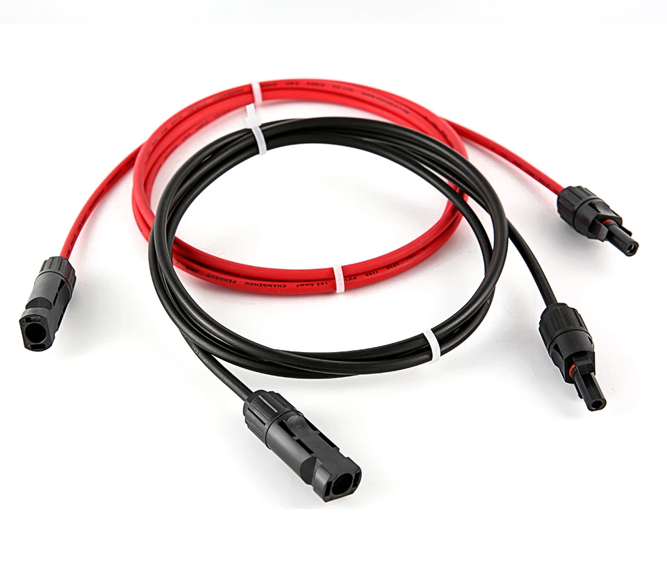 XIONGISOLAR Solar PV Cable Wire Black+Red 2.5/4/6mm2 with Male and Female Extension Cord US Plug 10/12/14 AWG Solar PV Wires