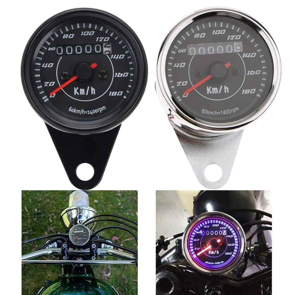 Hot selling new universal motorcycle speedometer two-color LED light speedometer odometer