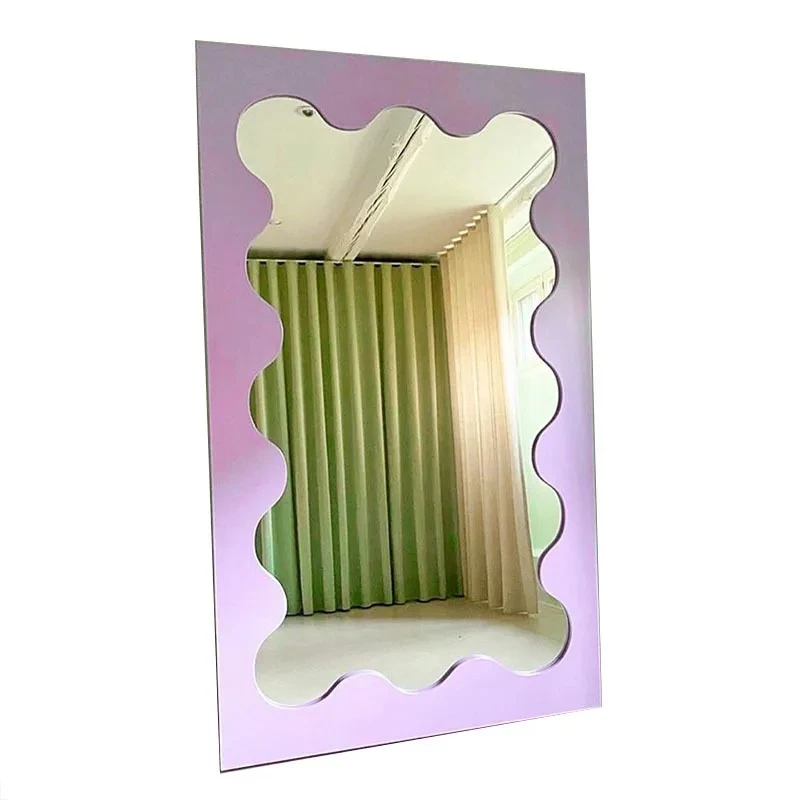 

Girl's Bedroom Dedicated Women's Slimming Full - Body Mirror Wave - Shaped Photo Mirror