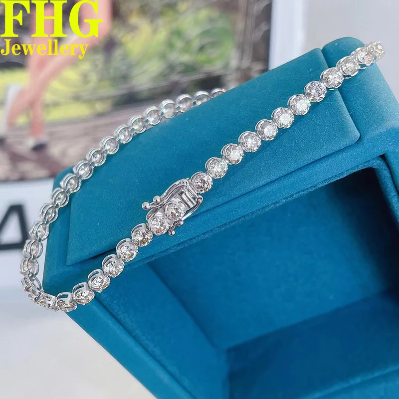 5.8Carat Natural Diamond 18K Gold Tennis Bracelet Very Shiny Quality Assurance Wedding party Birthday Gift