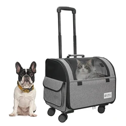 Pet Dog Cat Trolley 4 Universal Wheels Pet Stroller Animal Travel House Suitcase Pet Wheel Carrier