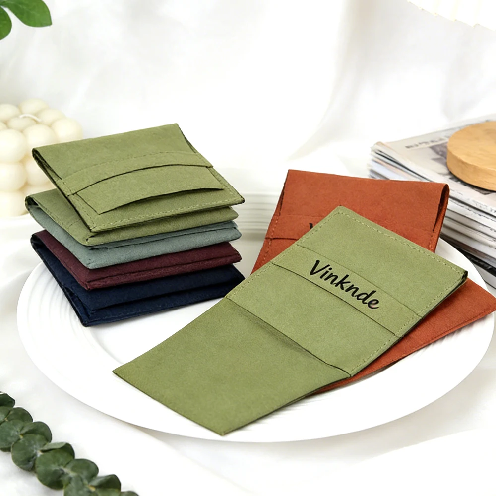 

Мешочки для украшений из микрофибры с индивидуальным логотипом (зеленые, красные), для хранения серег, ожерелий, браслетов, подарочные упаковочные пакеты для свадебных подарков