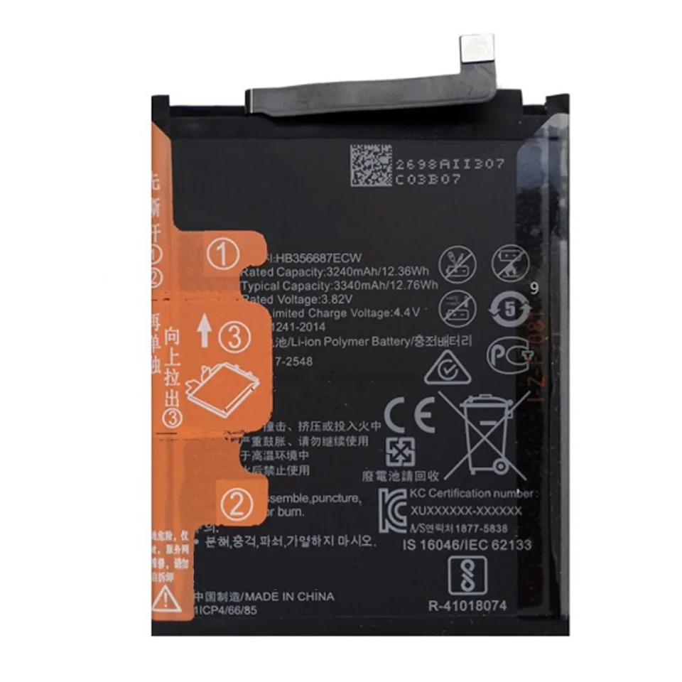 HB356687ECW Batería para Huawei Mate 10 Lite P30 Lite 4E Nova 2 Plus 2i NOVA3i 4e / Honor 9i Pieza de repuesto Capacidad original Teléfono 6