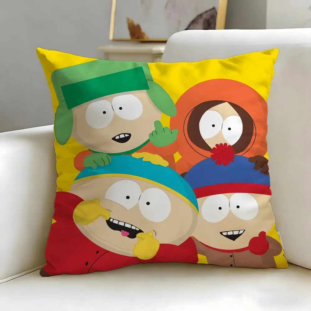 1pc South Park Pillow Cover, Polyester 2D Double-Sided Print, Classic Cartoon Character Cushion Case, Decorative Throw Pillow fo