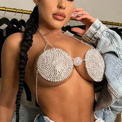 Fashionable Circular Bikini Style Rhinestone Chest Chain Nightclub Women's Body Chain Jewelry