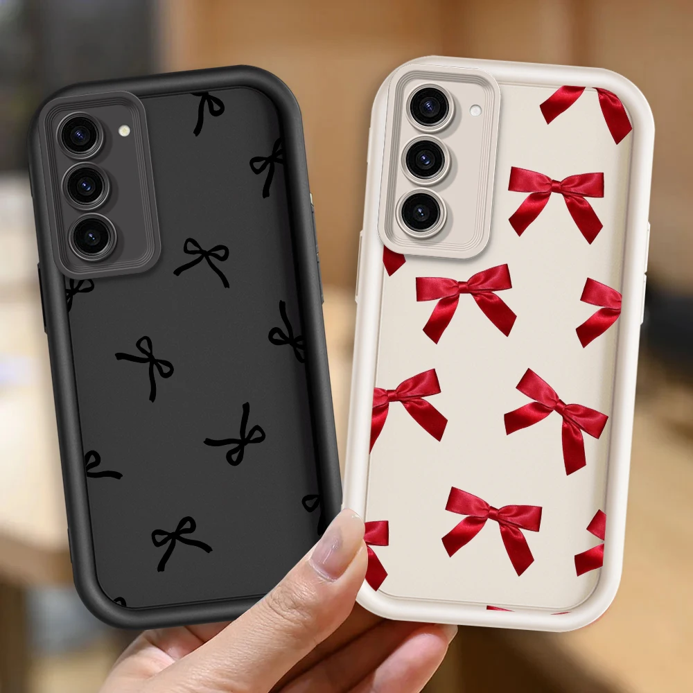 

Bow Fashion Cartoon Cute For Samsung Note 20 S24 S23 S22 S21 S20 Ultra Plus FE A25 A23 A22 A15 A31 5G Eye Ladder Soft