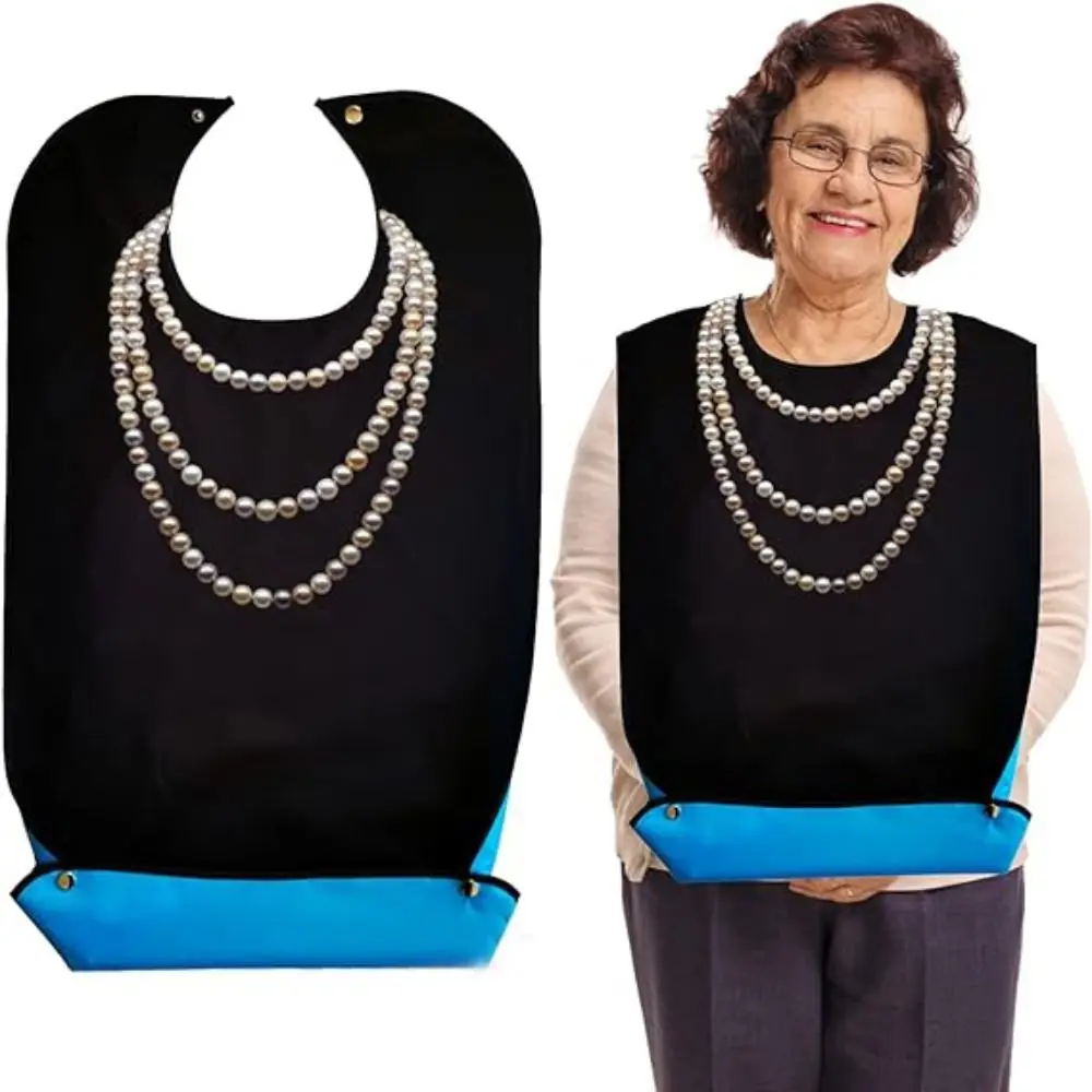 New Waterproof Adult Bibs Washable Easy to Clean Eating Apron Oilproof Polyester Clothing Protectors for Elderly