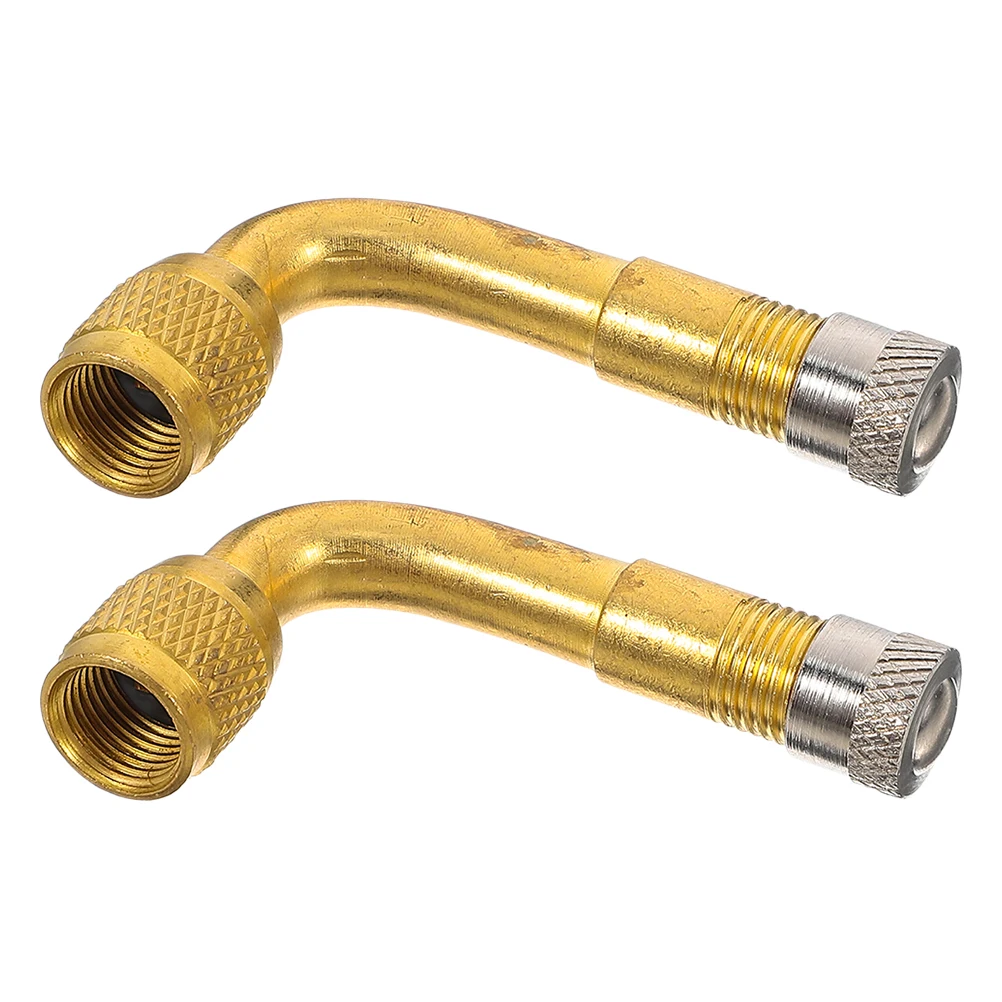 

2pcs Universal Brass Tire Valve Extension 90 Degree Heavy-Duty Adapter For Trailers Motorcycles Cars Stroller Bicycles Valve