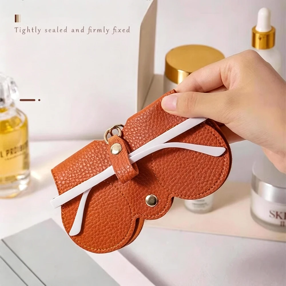 Lychee Pattern Portable Soft PU Eyeglasses Pouch Retro Sunglasses Case Myopia Frame Case Glasses Hanging Storage Bag For Travel