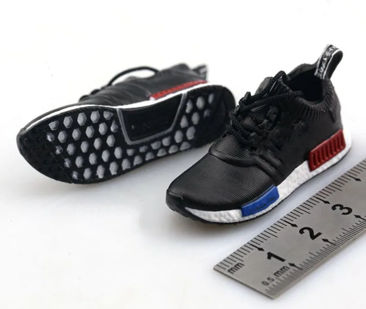 1/6 Shoes Male Soldier Mini Shoes Classic Black White Sports Casual Sneakers Hollow Inside For 12 Inches Action Figure Body