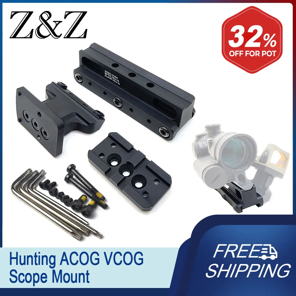 

Weapon COG Series Mount with RMR Offset Optic Adapter Plate for ACOG VCOG TA31 TA11 Hunting Scope Mounting Base