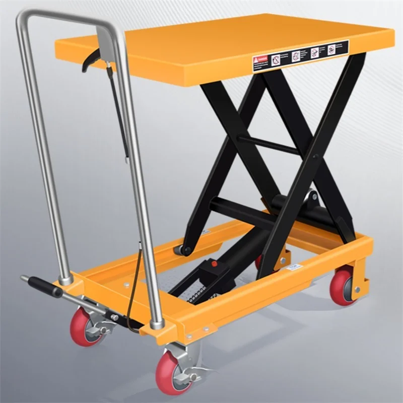 150kg Folding Lifting Platform Hydraulic Cart Lifting Trolley Heavy-duty Double Shear Single Wheel Cart