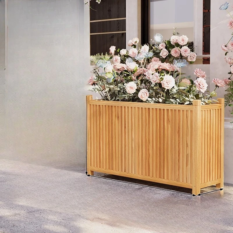 

Наружная консервирующая деревянная коробка для цветов, уличная комбинированная цветочная кровать для двора, подставка для цветов, прямоугольная подставка для ресторана