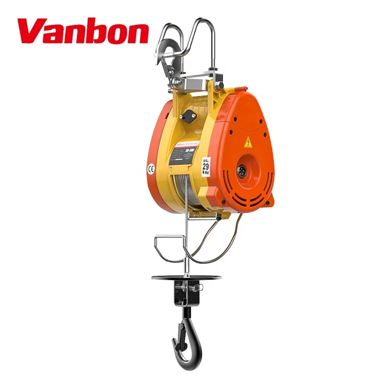 Vanbon Best Seller Mini Electric Wire Rope Winch Hoist 160kg Capacity For Auto Use Good Price For Taiwan