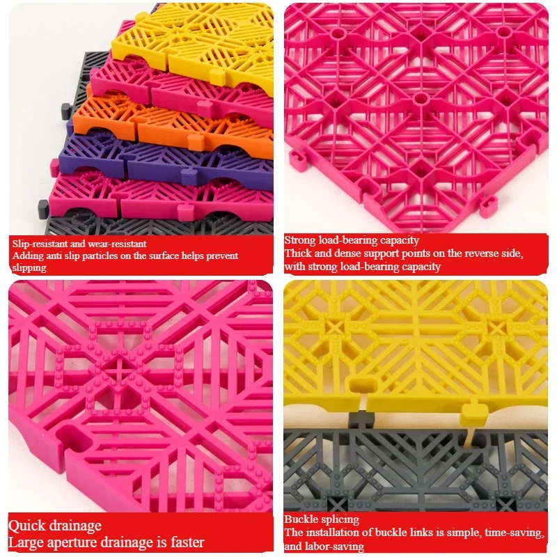 2cm No Digging Groove Plastic Splicing Floor Mat Car Wash Floor Grille Car Beauty Shop Non Excavation Drainage Grid Boards