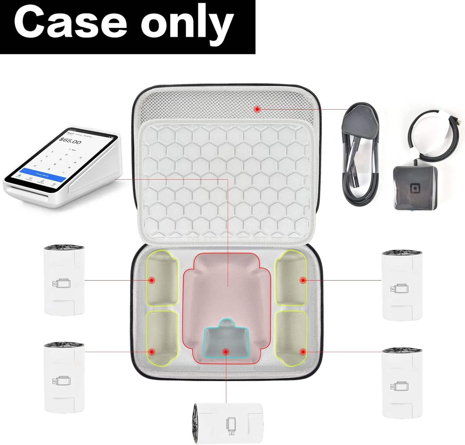 CASE ONLY Case Compatible with Square Terminal Credit Card Reader, Mobile POS Machine Storage Holder