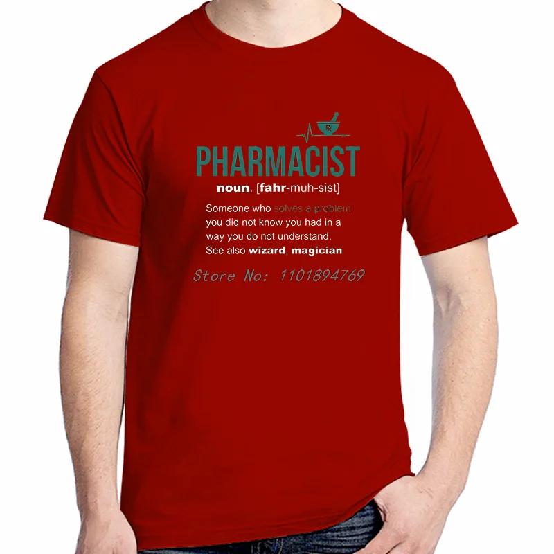 Pharmacist Definition Funny Pharmacist Graphic T Shirts Summer Fashion Men's Short Sleeve T-Shirt High Quality Cotton T-Shirt